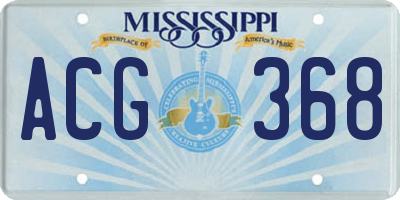 MS license plate ACG368