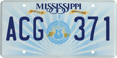 MS license plate ACG371