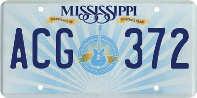 MS license plate ACG372