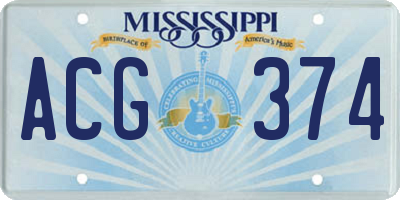 MS license plate ACG374
