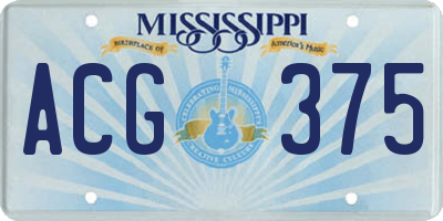 MS license plate ACG375