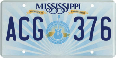 MS license plate ACG376