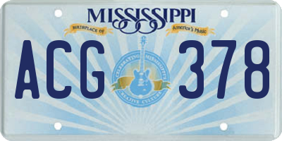 MS license plate ACG378