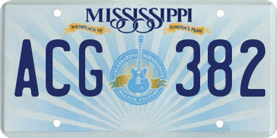 MS license plate ACG382