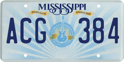 MS license plate ACG384