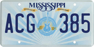 MS license plate ACG385