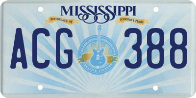 MS license plate ACG388