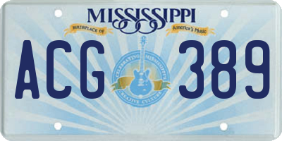 MS license plate ACG389