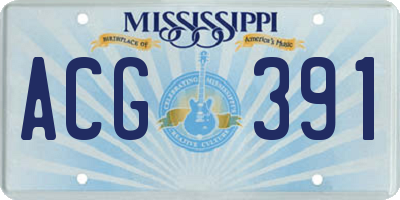 MS license plate ACG391