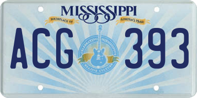 MS license plate ACG393