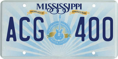 MS license plate ACG400