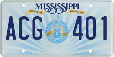 MS license plate ACG401