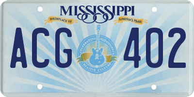 MS license plate ACG402