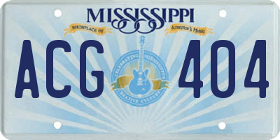 MS license plate ACG404