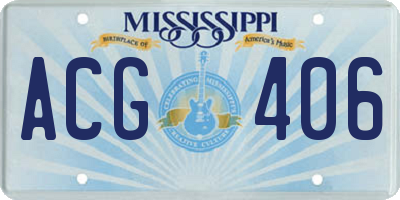 MS license plate ACG406