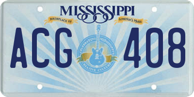 MS license plate ACG408