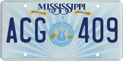 MS license plate ACG409