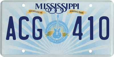 MS license plate ACG410