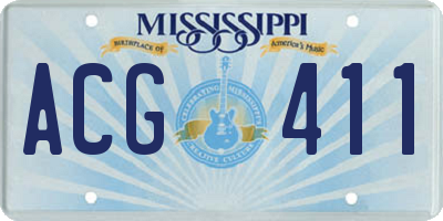 MS license plate ACG411
