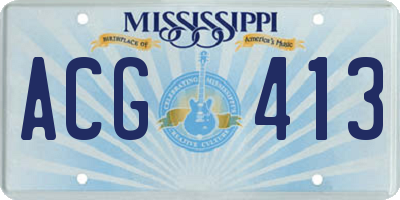 MS license plate ACG413