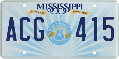 MS license plate ACG415
