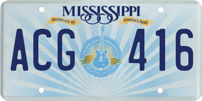 MS license plate ACG416