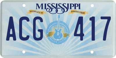 MS license plate ACG417