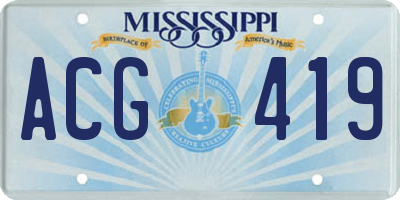 MS license plate ACG419