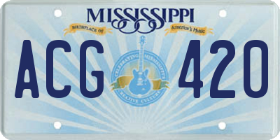 MS license plate ACG420