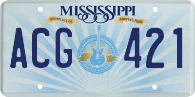 MS license plate ACG421
