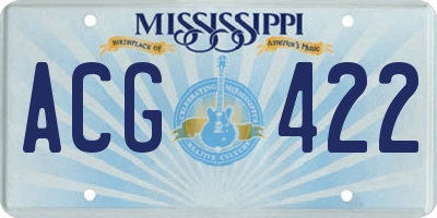 MS license plate ACG422