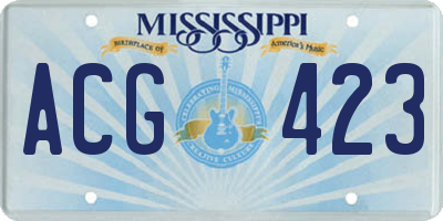 MS license plate ACG423