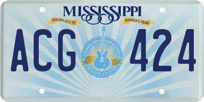 MS license plate ACG424