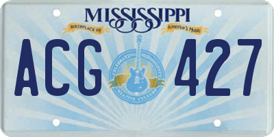 MS license plate ACG427