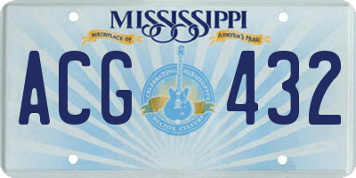 MS license plate ACG432