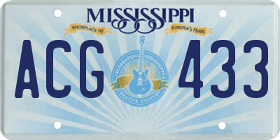 MS license plate ACG433