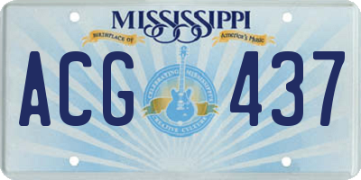 MS license plate ACG437
