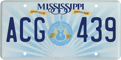 MS license plate ACG439