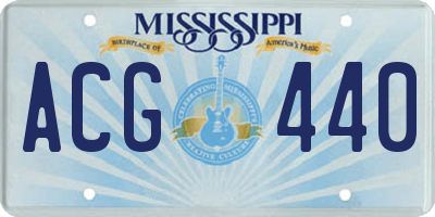 MS license plate ACG440