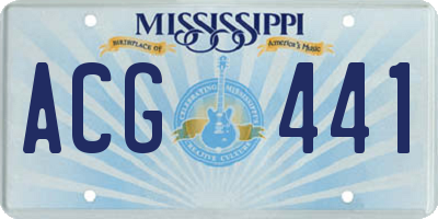 MS license plate ACG441