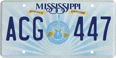 MS license plate ACG447