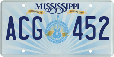 MS license plate ACG452