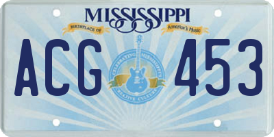 MS license plate ACG453