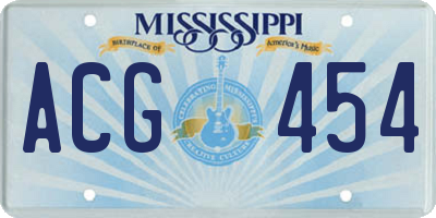 MS license plate ACG454