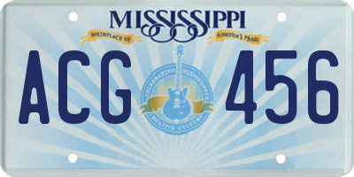 MS license plate ACG456