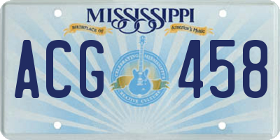 MS license plate ACG458