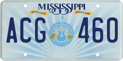 MS license plate ACG460