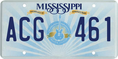 MS license plate ACG461
