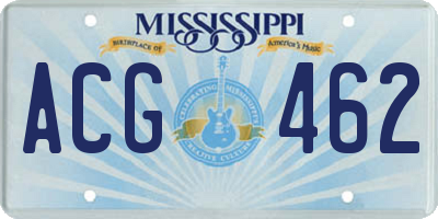 MS license plate ACG462