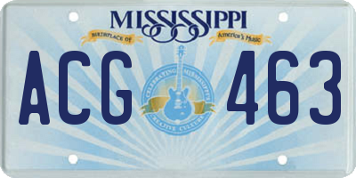 MS license plate ACG463
